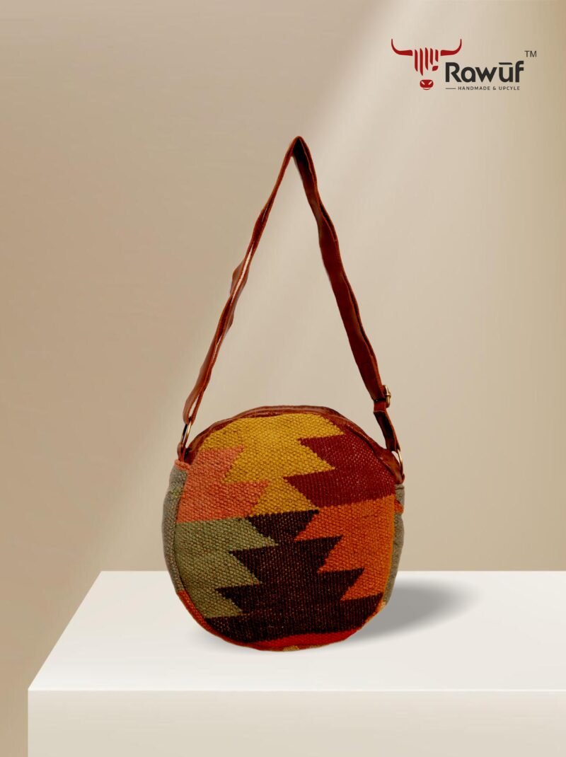 Mini Round Kilim Sling Bag